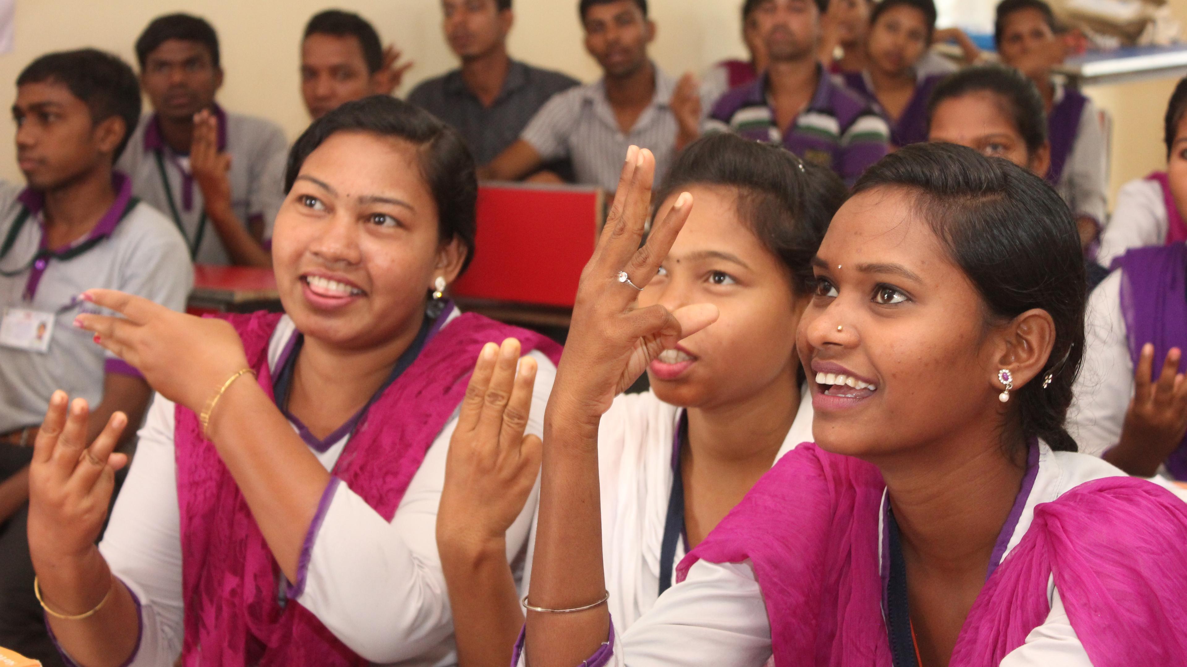 Young trainees in India