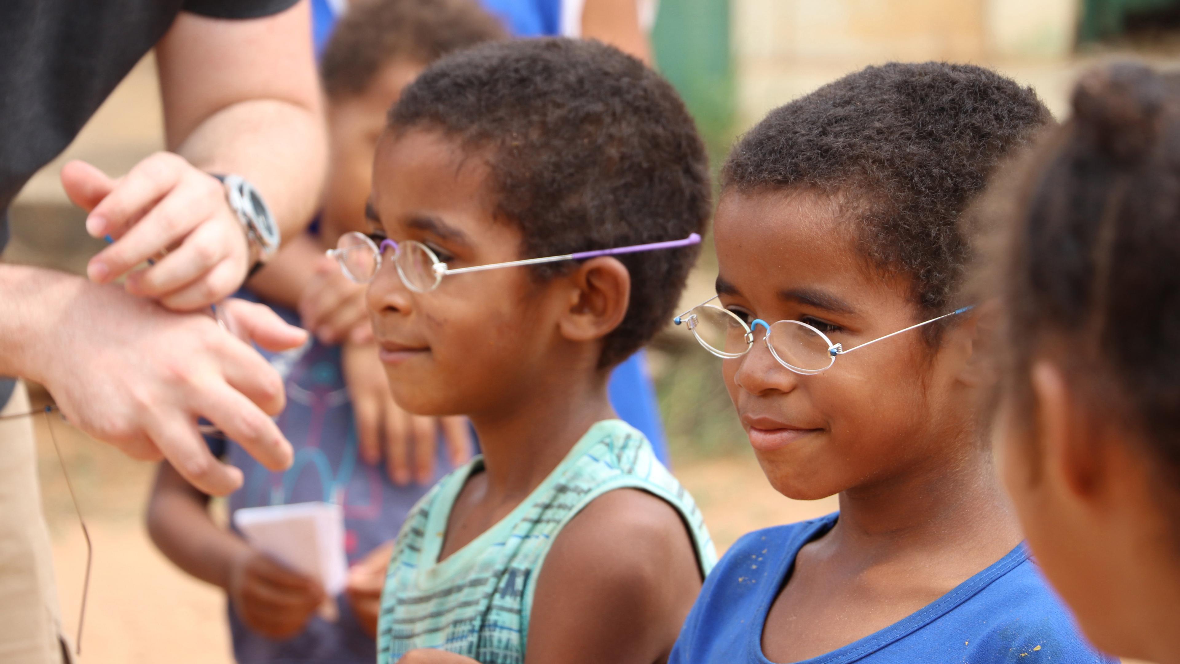Two boys from Brazil with OneDollarGlasses 